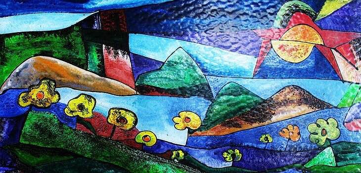 Original Reverse Painting on Glass / Acrylic